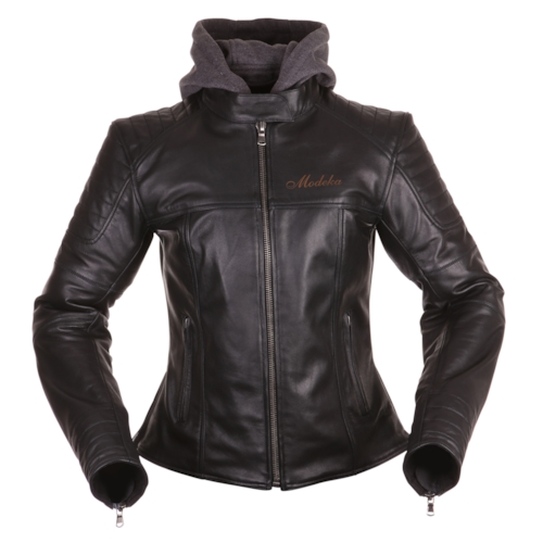 MODEKA Edda Lady, Leder motorjas dames, Zwart