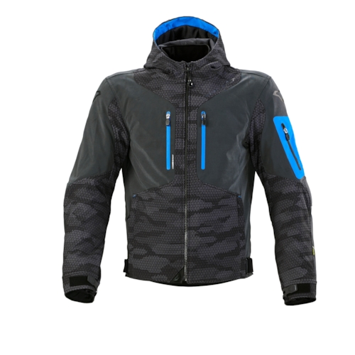 MACNA Aytee, Textiel motorjas heren, Zwart Grijs Blauw