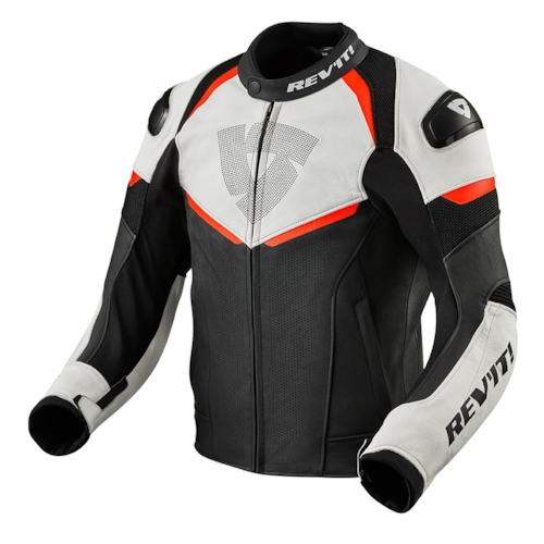 REV'IT! Convex, Leder motorjas heren, Zwart-Fluorood