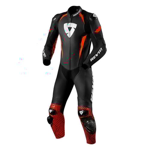 REV'IT! Triton 1-piece suit, 1-delig motorpak, Zwart-Fluorood