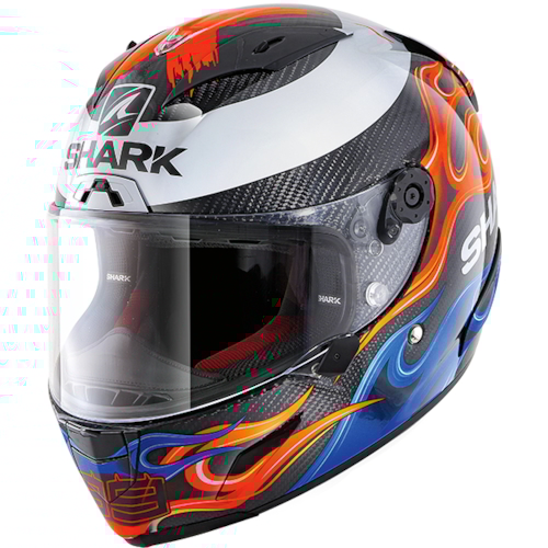 SHARK RACE-R Pro Carbon Replica Lorenzo 2019, Integraalhelm voor op de moto, Carbon-Blauw-Rood DBR