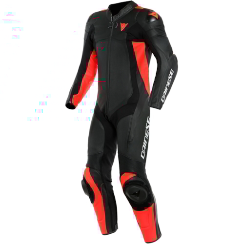 Dainese Assen 2 Traje de cuero de una pieza perforado motocicleta Negro Rojo 44