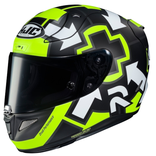 HJC RPHA-11 Iannone, Integraalhelm voor op de moto, Mat Fluogeel Zwart Wit