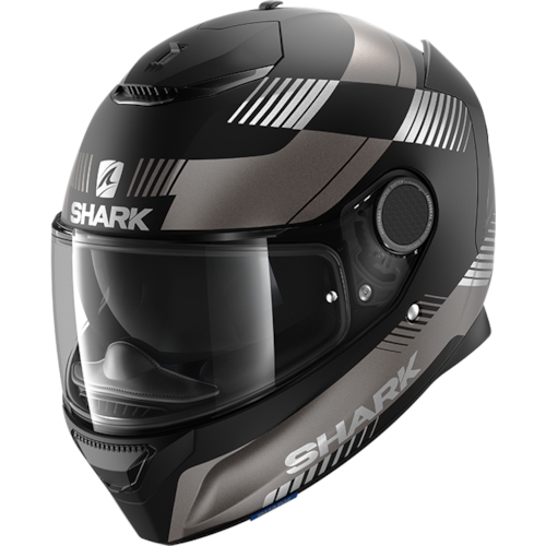 SHARK Spartan 1.2 Strad, Integraalhelm voor op de moto, Mat Zwart-Antraciet-Zilver KAS