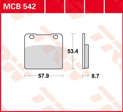TRW Frein Plaquette de frein standard mcb542 Moto Plaquette de frein