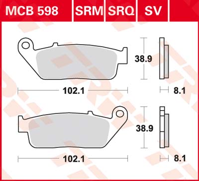 TRW Plaquettes de frein TRW MCB856SV haute performance Sinter pour Ducati 