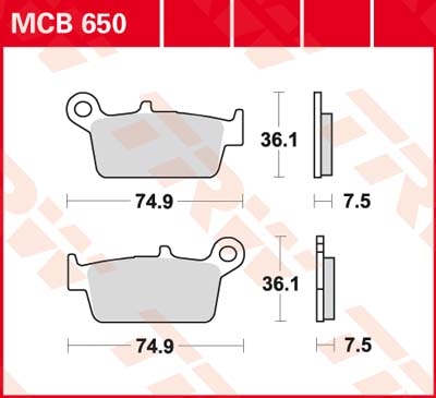 TRW Remblokken, en remschoenen voor de moto, MCB650 Allround organisch