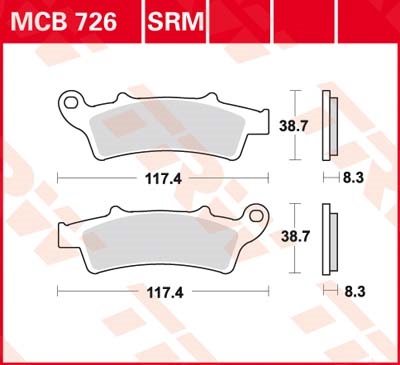TRW Standaard remblokken, en remschoenen voor de moto, MCB726