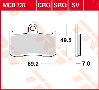 TRW SV/SH Remblokken, en remschoenen voor de moto, MCB737SV