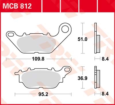 TRW Standaard remblokken, en remschoenen voor de moto, MCB812