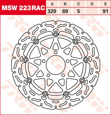 TRW Remschijf, voor de moto, MSW223RAC