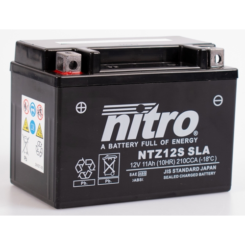 NITRO Gesloten batterij onderhoudsvrij, Batterijen moto & scooter, NTZ12S-SLA