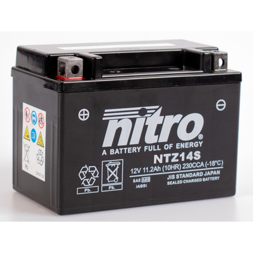 NITRO Gesloten batterij onderhoudsvrij, Batterijen moto & scooter, NTZ14S-SLA