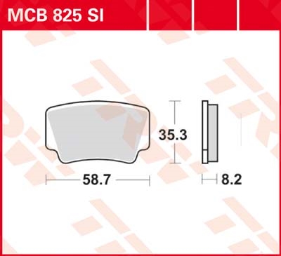 TRW SI Remblokken sinter metaal, en remschoenen voor de moto, MCB825SI