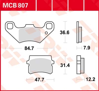 TRW Standaard remblokken, en remschoenen voor de moto, MCB807