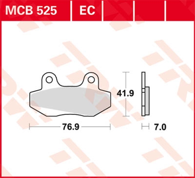 TRW Remblokken, en remschoenen voor de moto, MCB525EC Organisch