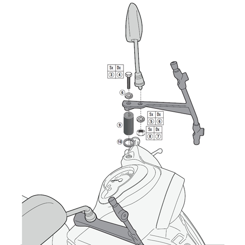 GIVI Bevestigingskit windscherm, moto en scooter, A2114A