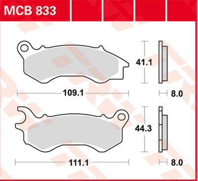 TRW Remblokken, en remschoenen voor de moto, MCB833EC Organisch