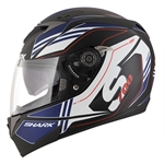 SHARK : S700-S TIKA MAT - Noir-Blue-Blanc