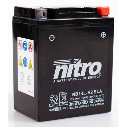 NITRO Gesloten batterij onderhoudsvrij, Batterijen moto & scooter, NB14L-A2-SLA