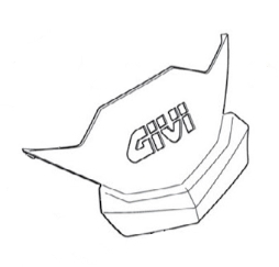 GIVI Dekselcover met logo, Onderdelen motokoffers, Z2513R
