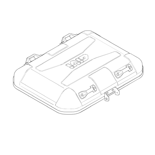 GIVI DLM46 / DLM30 Bovenschaal, Onderschaal & deksel voor koffers op de moto, Zwart Z7710BR