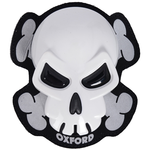 OXFORD Skull, Knie-sliders voor motorfietsbroeken, Wit