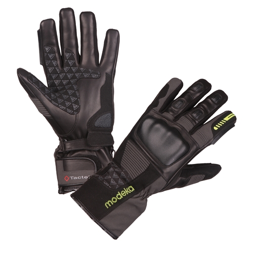 MODEKA Tacoma Glove, Tussenseizoen motorhandschoenen, Zwart-Donker Grijs