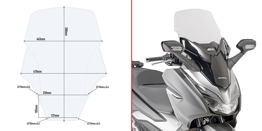 Pare Brise Bulle SPECIFIQUE D1166ST Honda Forza 300 2019 Moto GIVI