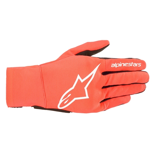 ALPINESTARS Reef Glove, Motorhandschoenen zomer, Rood Fluo-Wit-Zwart