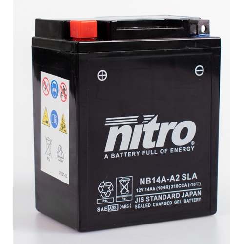 NITRO Gesloten batterij onderhoudsvrij, Batterijen moto & scooter, NB14A-A2-SLA