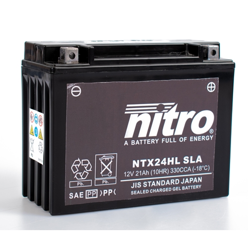 NITRO Gesloten batterij onderhoudsvrij, Batterijen moto & scooter, NTX24HL-SLA