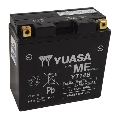 YUASA Gesloten batterij onderhoudsvrij, Batterijen moto & scooter, YT14B