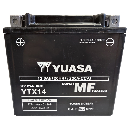 YUASA Gesloten batterij onderhoudsvrij, Batterijen moto & scooter, YTX14
