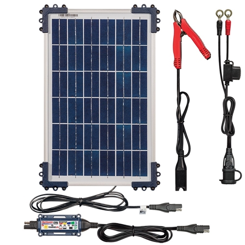 OPTIMATE Solar DUO + 10W-zonnepaneel, Druppelladers voor de moto, 12V/12,8V (0,83A) TM522-D1